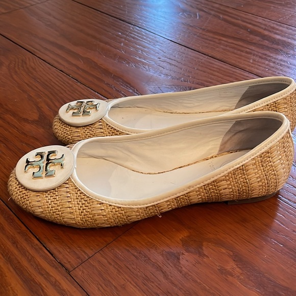 Tory Burch Reva Raffia Straw Ballet Flat size 36/6 - Picture 2 of 5